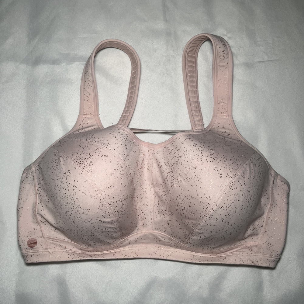 Sports By Cacique Size 46DDD High Impact Underwire Sports Bra Pink Speckled